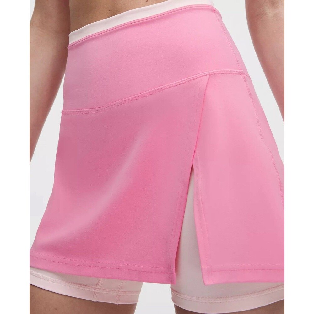 NWT Lululemon Align Side Slit Skirt Trim Size 12 Candy Cloud/Pink Pearl